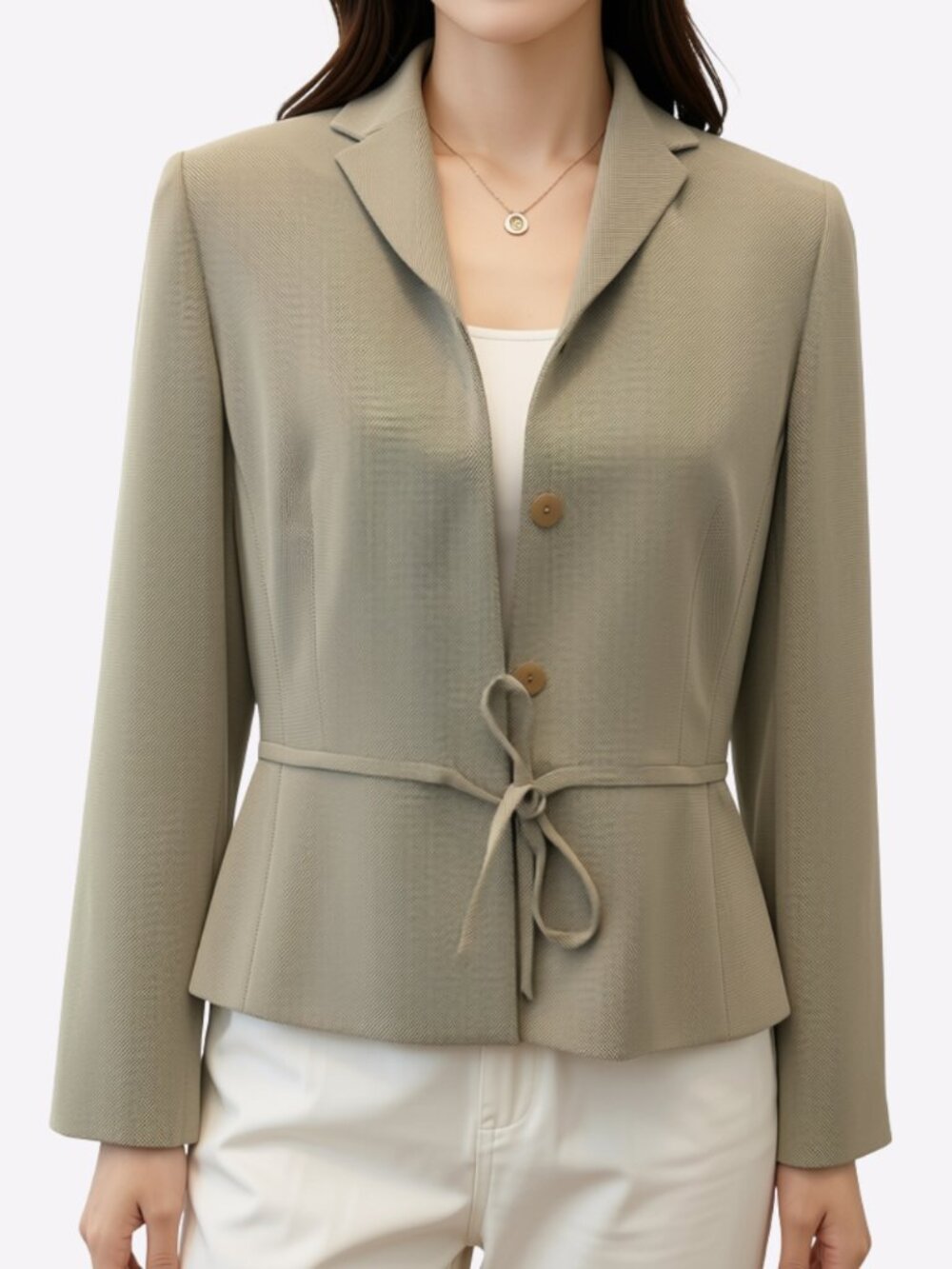 Ann Taylor Beige Blazer Jacket Womens Sz 10P Business Casual Office Siren VTG